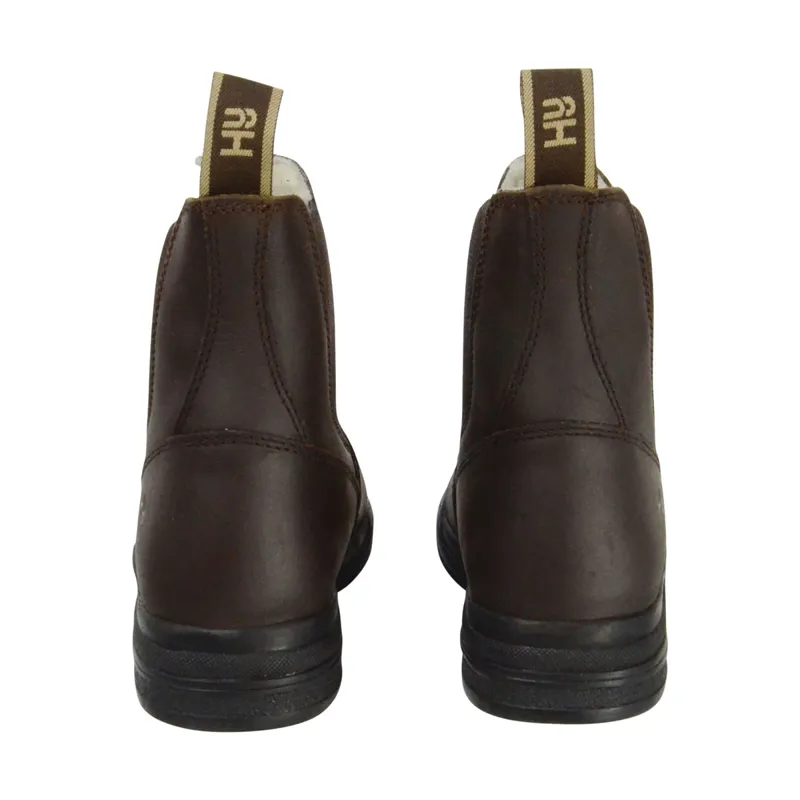 Hy Equestrian Fleece Lined Wax Leather Adults Jodhpur Boots - Brown-1